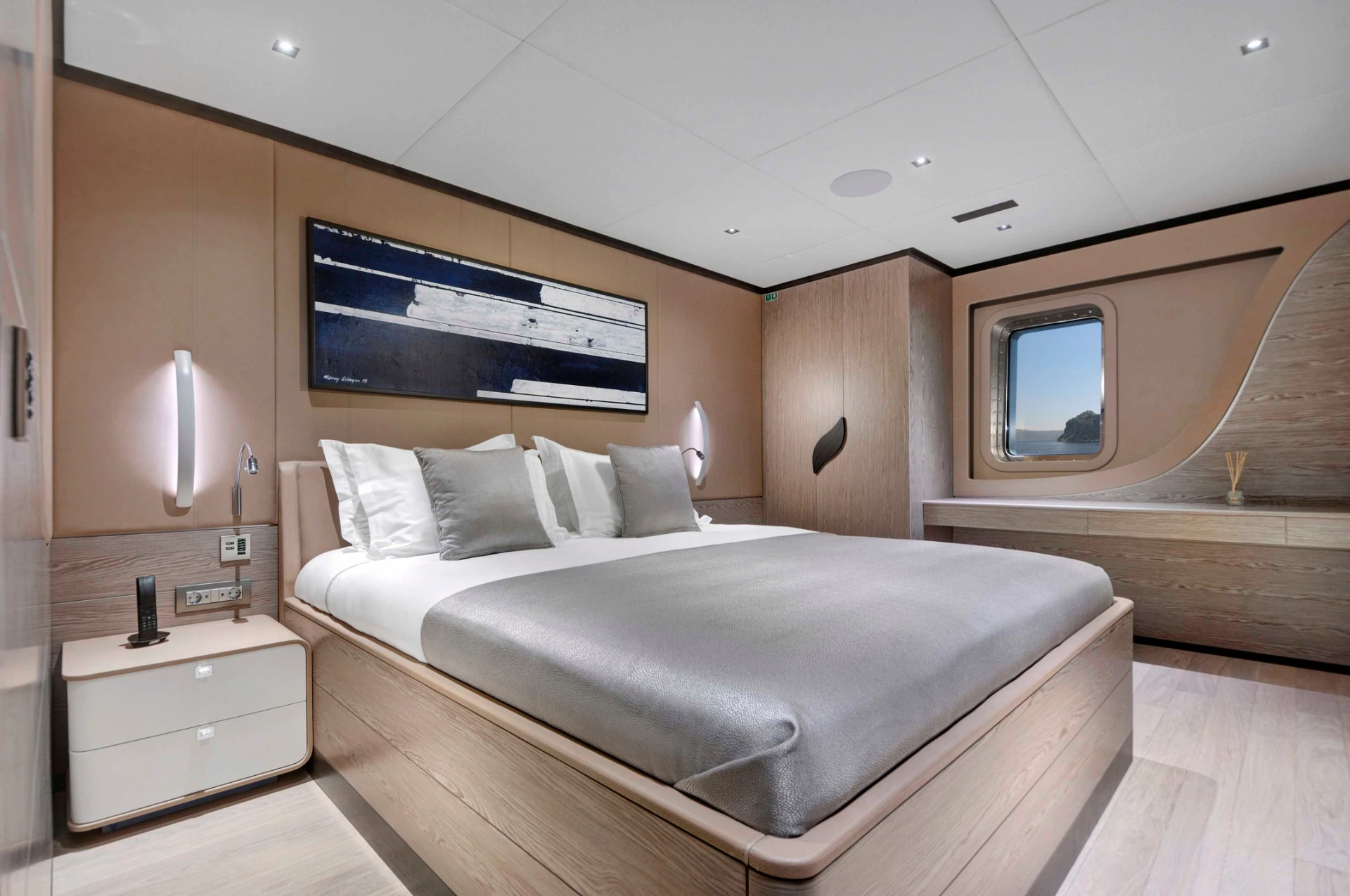 Third guest cabin aboard a 50m crewed superyacht charter in Bodrum — AA5019