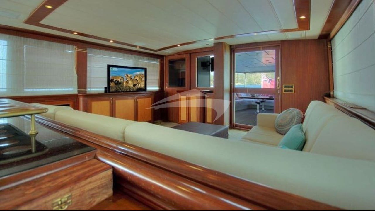 Saloon bar and lounge aboard a crewed yacht charter in Turkey