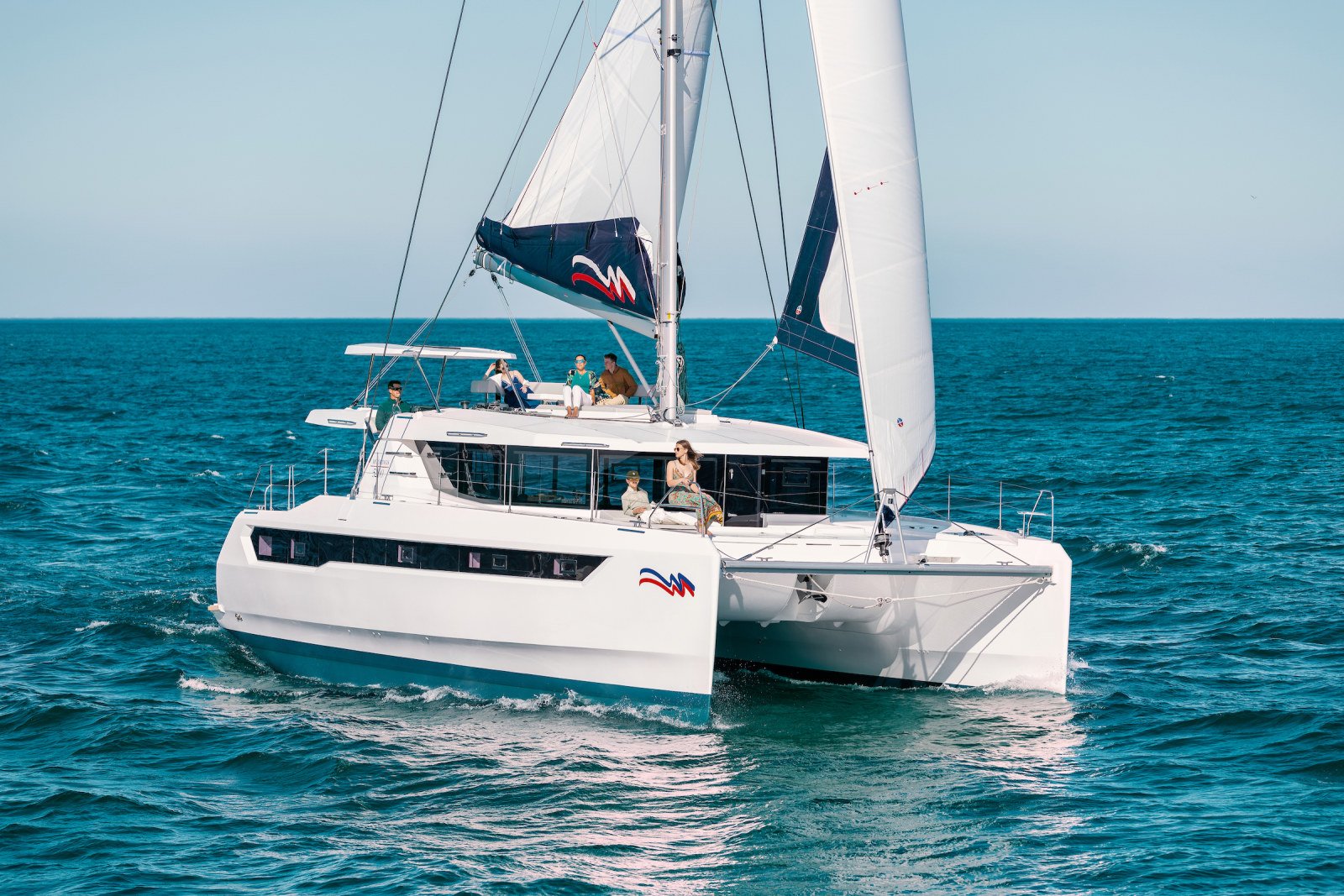 Leopard 52 catamaran at anchor in a turquoise bay near Fethiye