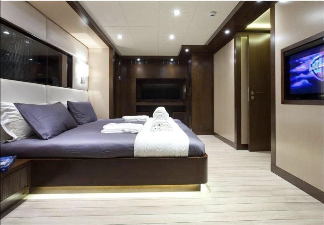 VIP cabin with double berth and television