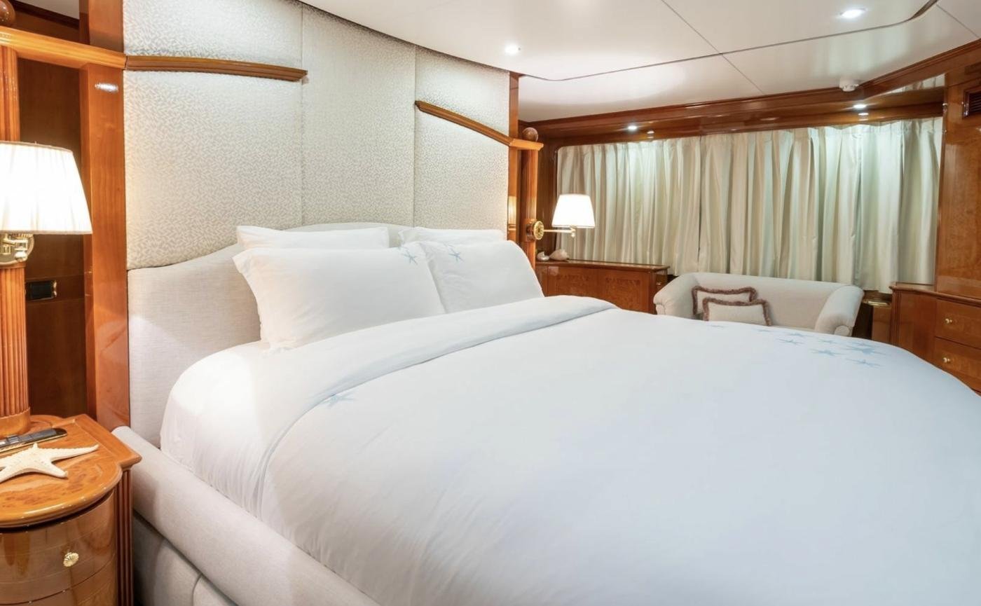 Benetti 115 charter Bodrum — full-beam master cabin