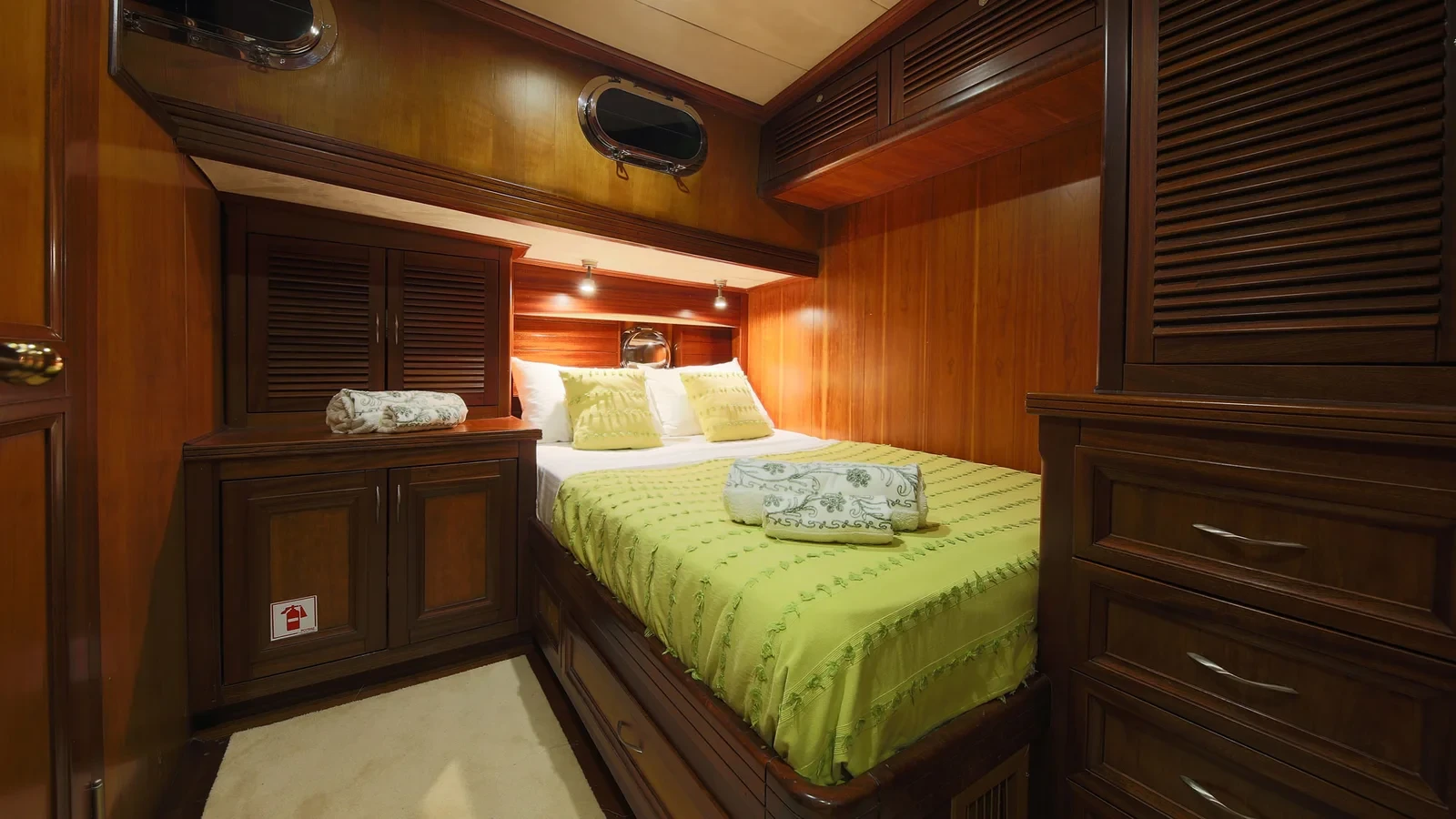 LF2308 23m deluxe gulet charter Rhodes starboard twin cabin interior
