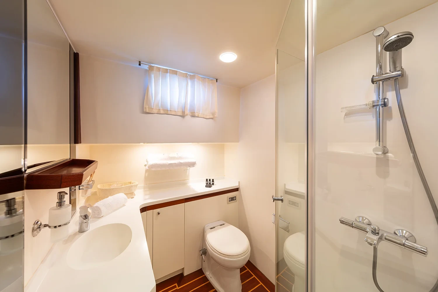 Deluxe motor sailer charter Gocek VIP cabin ensuite bathroom