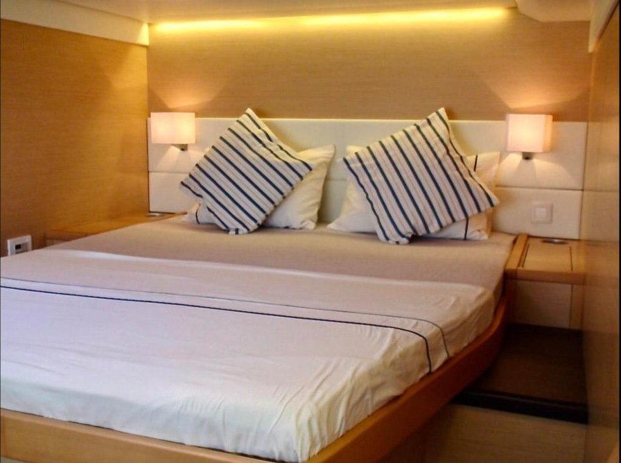 Master cabin with a double berth, catamaran charter Bodrum
