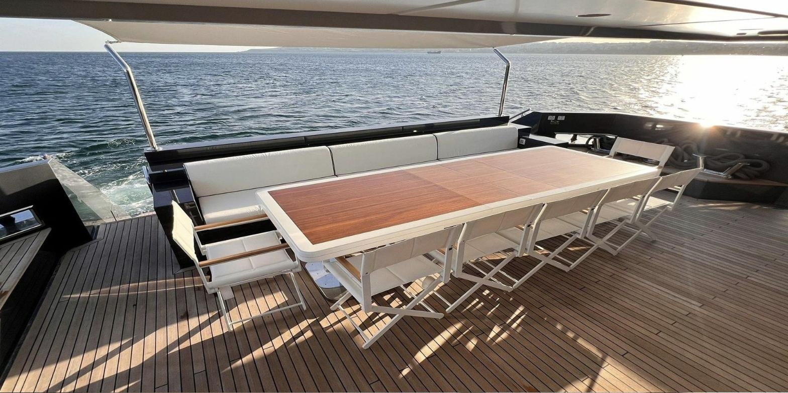 Leomar 120 charter Bodrum AQ3705 - aft deck dining