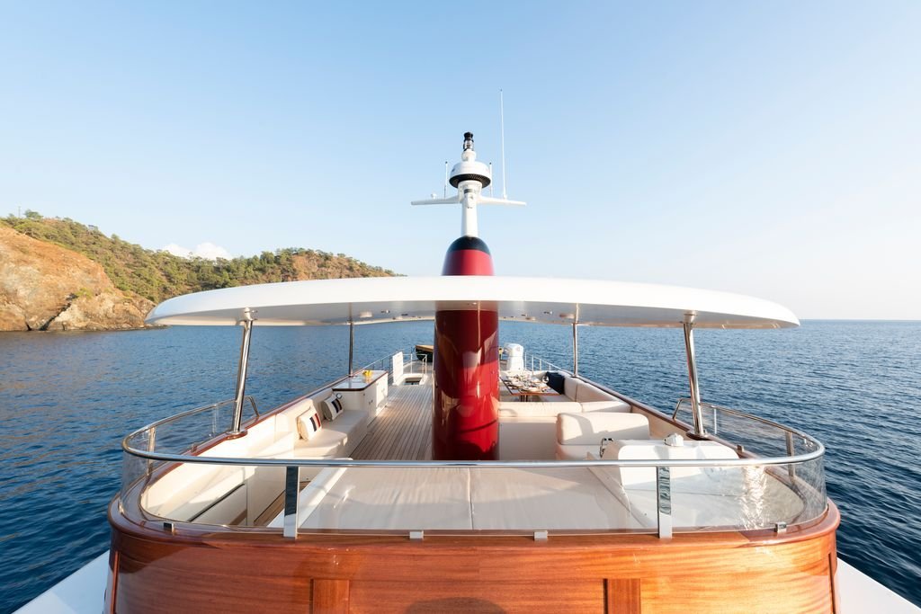 24m explorer motor yacht charter Bodrum – foredeck