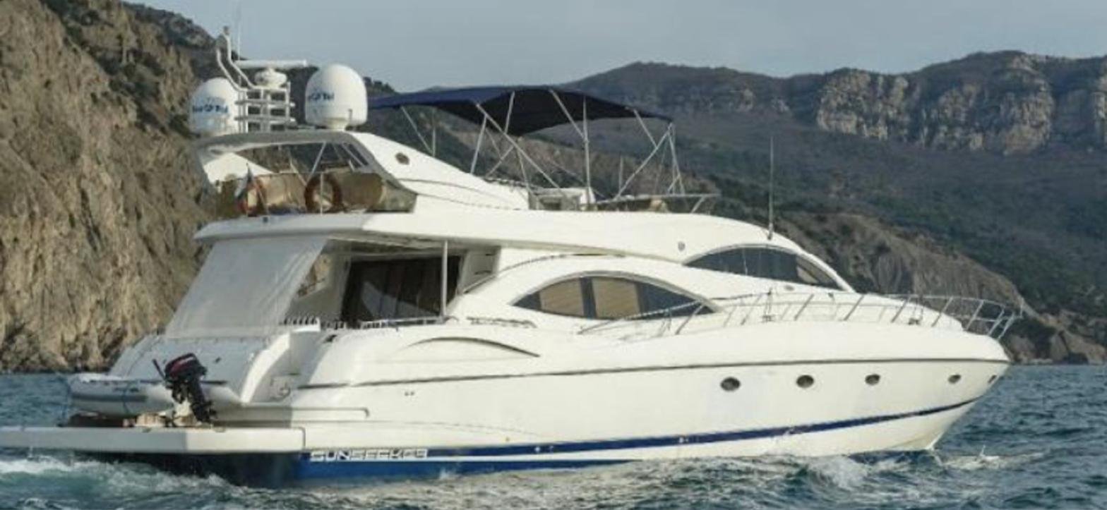 Sunseeker Manhattan 74 charter Gocek AC2404 - aerial stern quarter