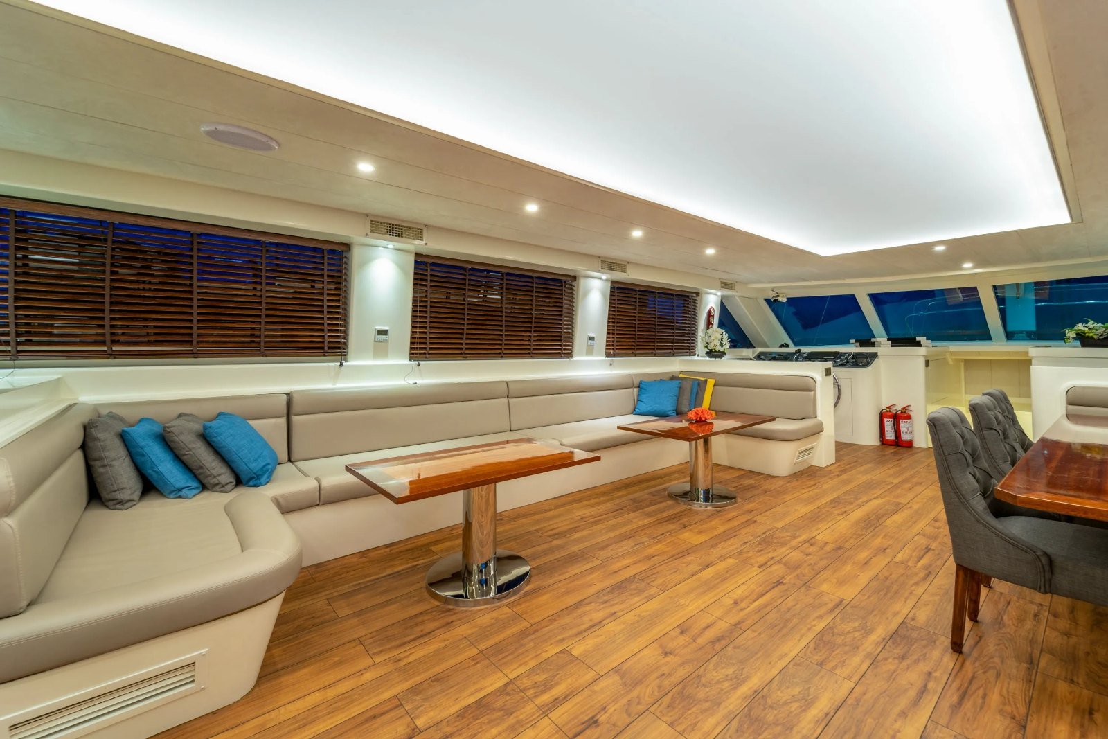 Main saloon of a 40m gulet charter Bodrum