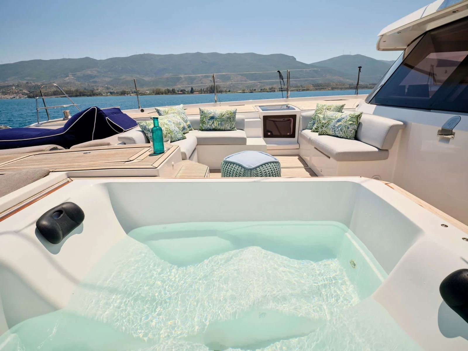 Spa pool aboard an Alegria 67 catamaran charter Piraeus