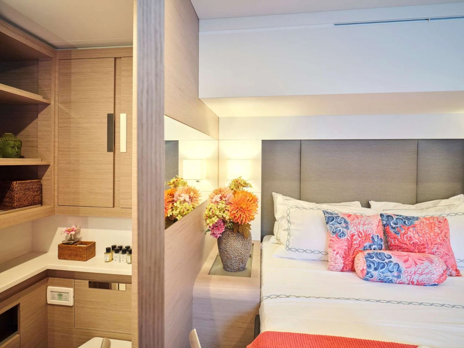 Guest cabin aboard an Alegria 67 catamaran charter Piraeus